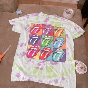 The Rolling Stones Baggy Cotton Psychedelic 70s Andrew Warhol Pop Art T Shirt